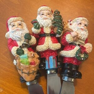 Spreaders Lot of 3 Vintage Santa 5”